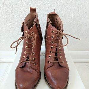 Brown Leather Topshop Ankle Boots